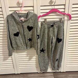 Random Hearts Matching sweatshirt and sweatpants with Black Hearts and  Stars